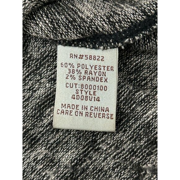 MSSP Womens Maxi Skirt Heathered Knit Fold Over Waist Band Black Gray Stretch - Picture 6 of 10